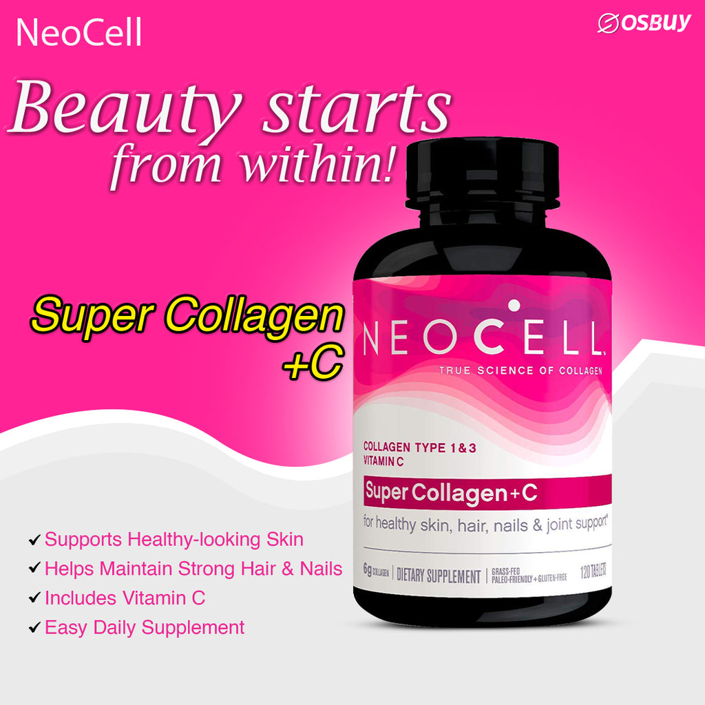 NeoCell Super Collagen Plus C Type 1 and 3-6000 mg - 250 Tablets by NeoCell Laboratories