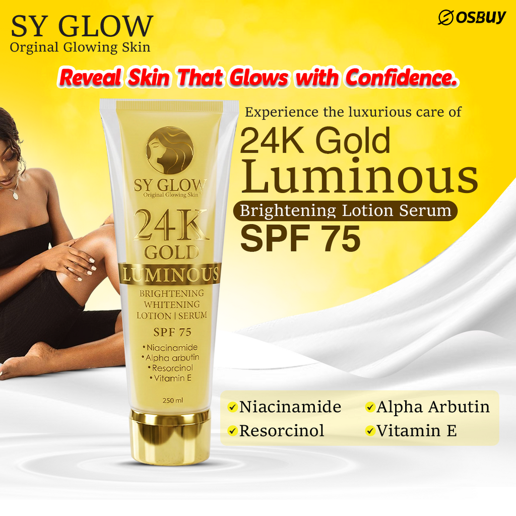 SY Glow - 24K Gold Luminous Brightning Whitening Lotion SPF 75 (250ml)
