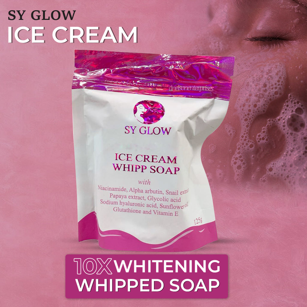 SY GLOW ice cream 10x whitening whipped soap