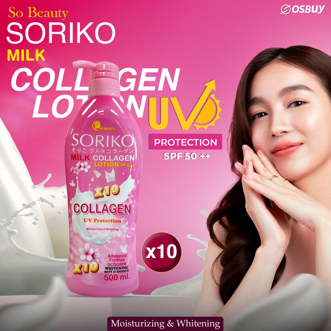 Soriko Milk Collagen Body Lotion with SPF 50 PA+++ (500ml)