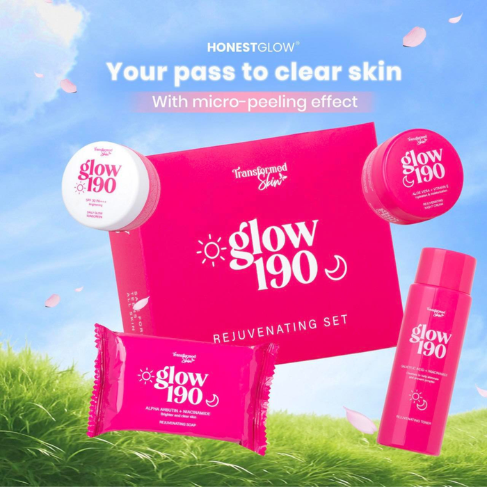 Honest Glow 190 Rejuvenating Set for Face - Unisex Skincare Set