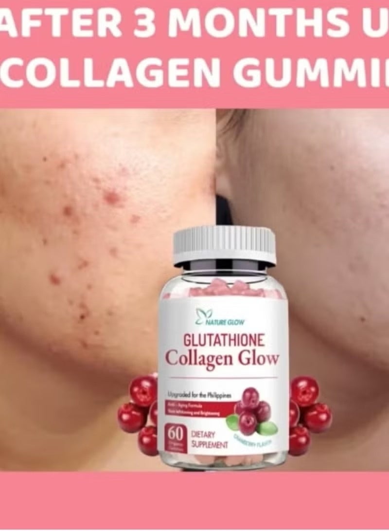 Nature Glow Glutathione Collagen Glow – Skin Brightening & Anti-Aging Collagen Gummies with Antioxidants (60 Gummies)
