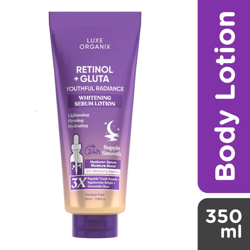 Luxe Organix, Retinol + Gluta Youthful Radiance Whitening Serum Lotion 350ml