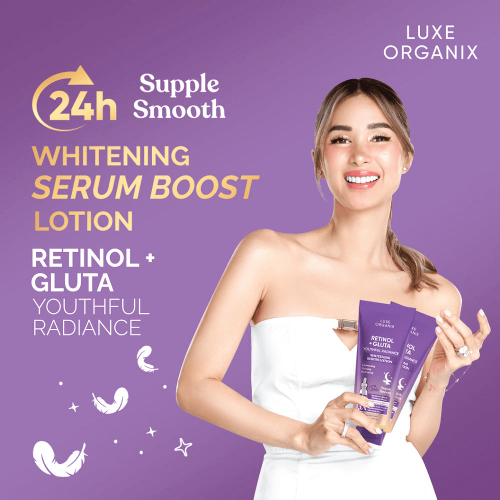 Luxe Organix, Retinol + Gluta Youthful Radiance Whitening Serum Lotion 350ml