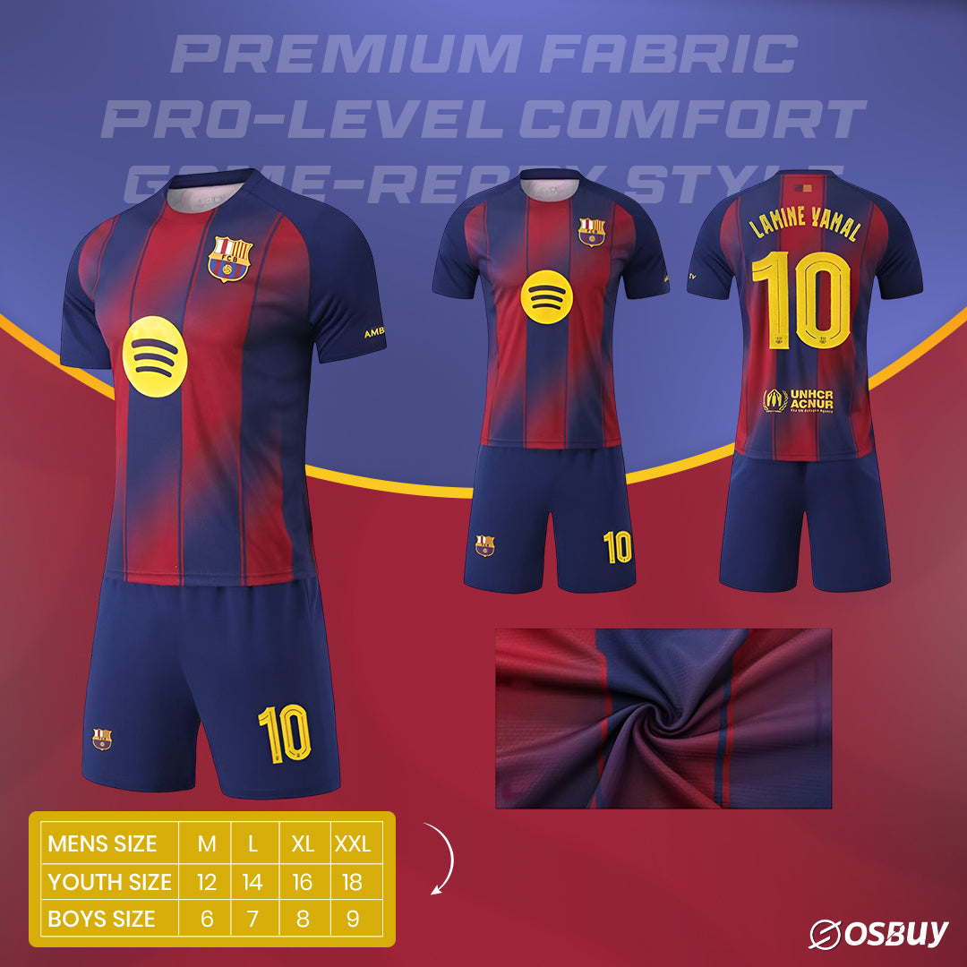 Barcelona Home Jersey 2025 Raphina 11 Red Tshirt with Short
