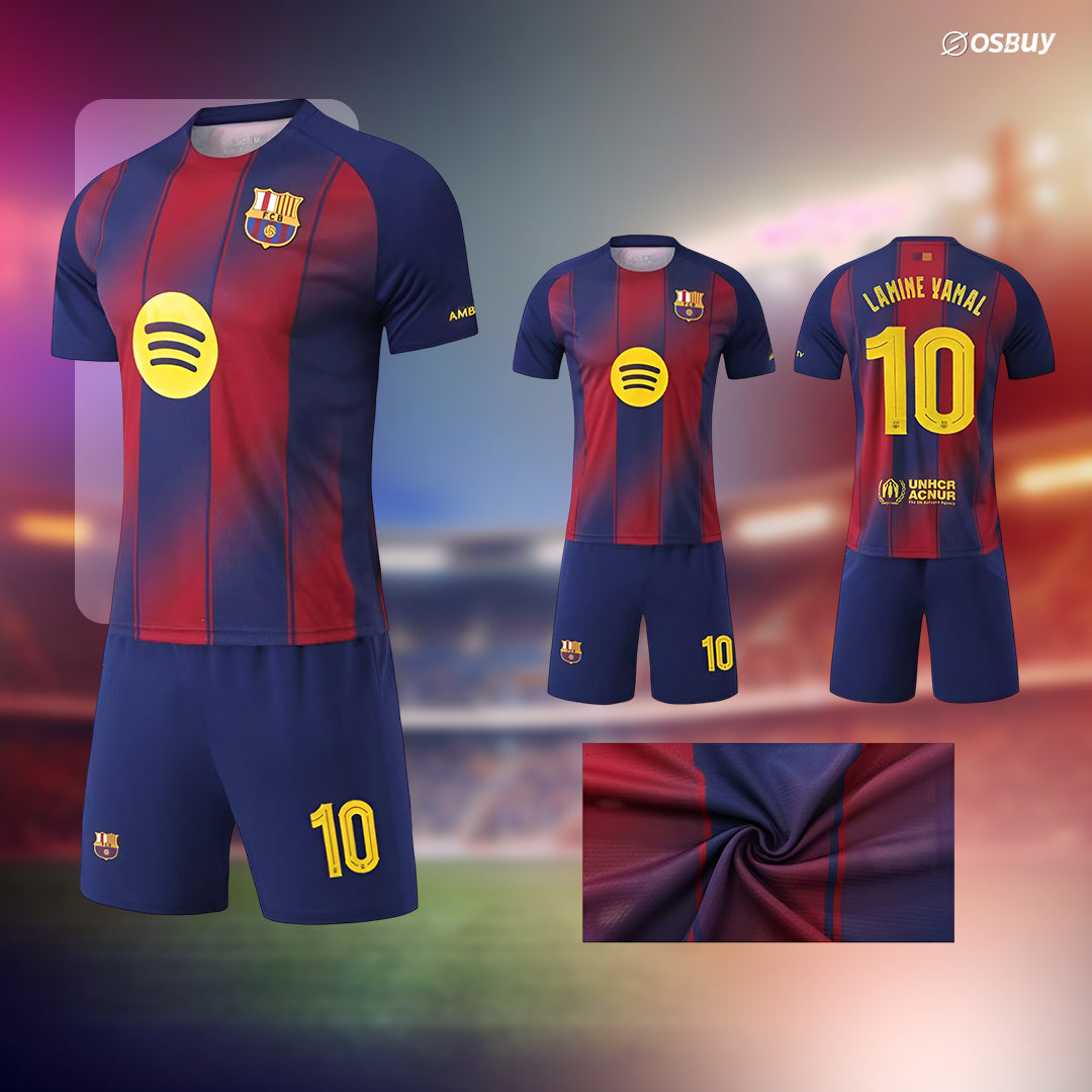 Barcelona Home Jersey 2025 Raphina 11 Red Tshirt with Short