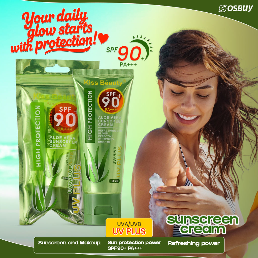 Kiss Beauty Aloe Vera Sunscreen Cream SPF 90+ PA+++ - 60ml