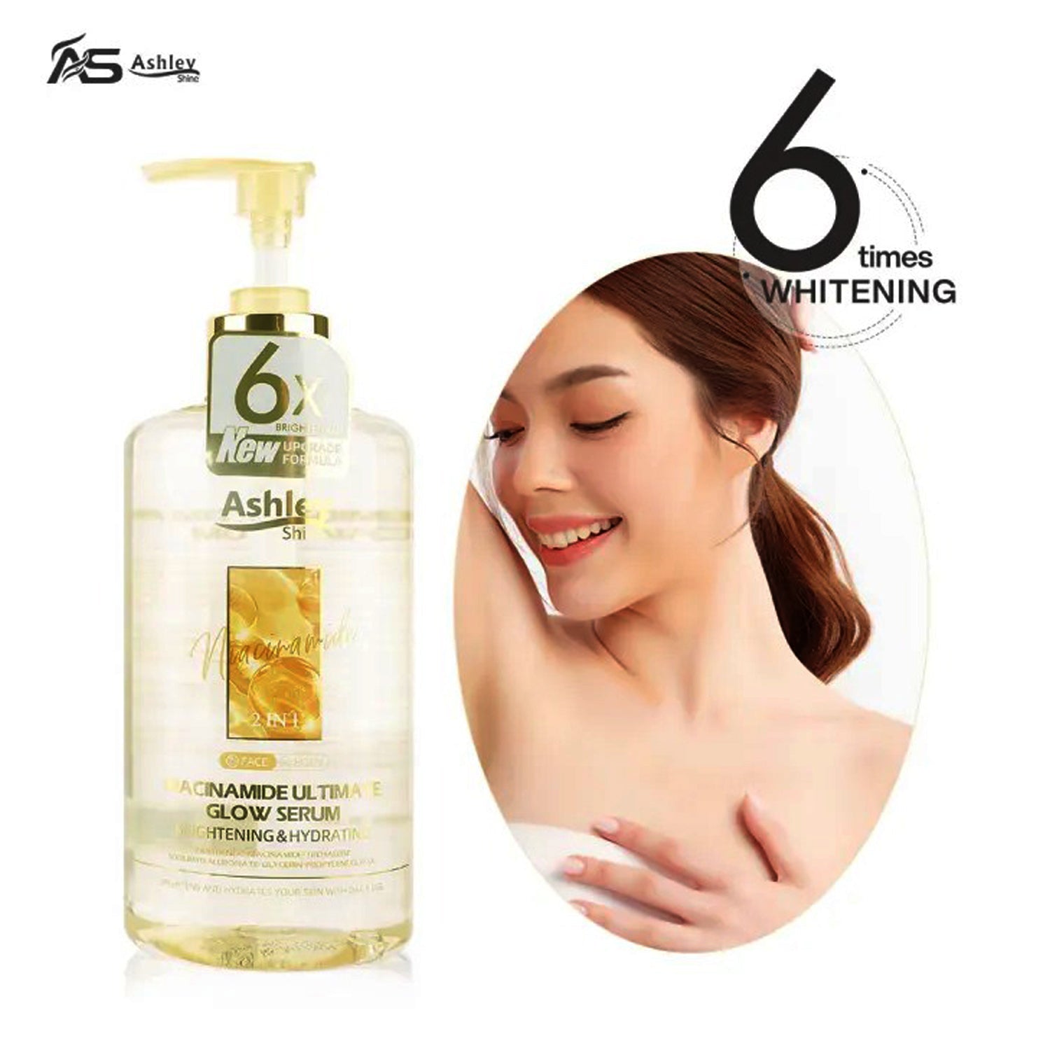 Ashley Shine NIACINAMIDE Pure Serum Face and Body Moisturizes | 520ml