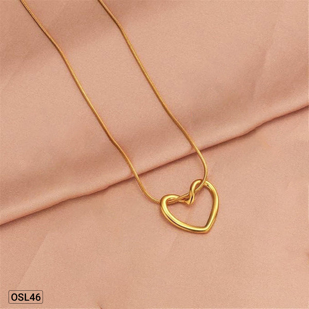 Gold Plated Anti-Tarnish Heart Themed Pendant-OSL46