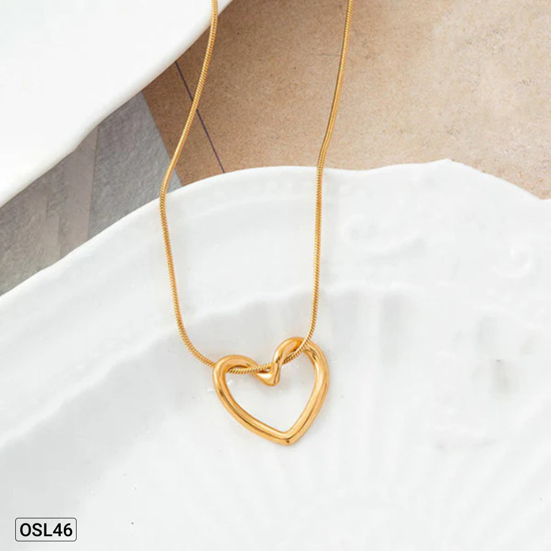 Gold Plated Anti-Tarnish Heart Themed Pendant-OSL46