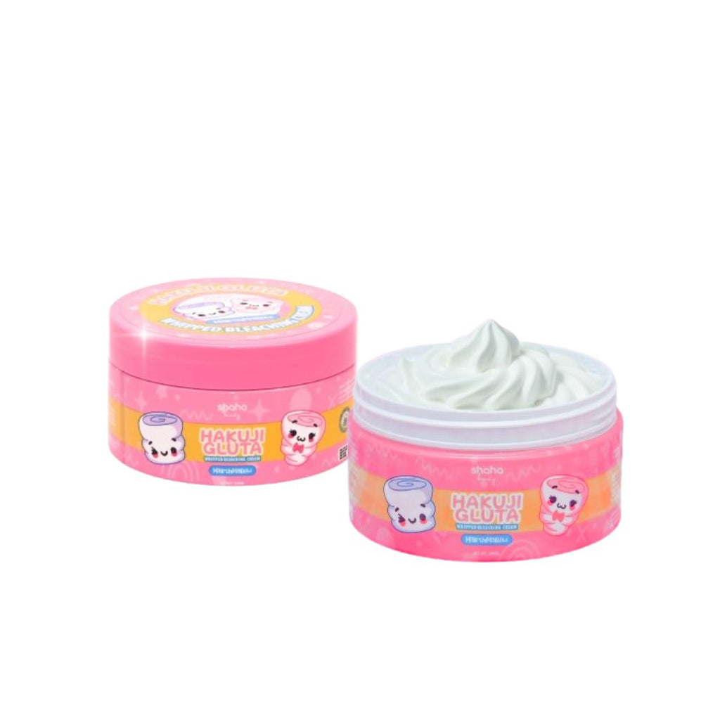 Shaha Beauty Hakuji Gluta Marshmallow Whipped Bleaching Cream 200ml – Luxurious Whipped Body Cream with Glutathione | Marshmallow Scented Skin Conditioning & Radiance Body Care