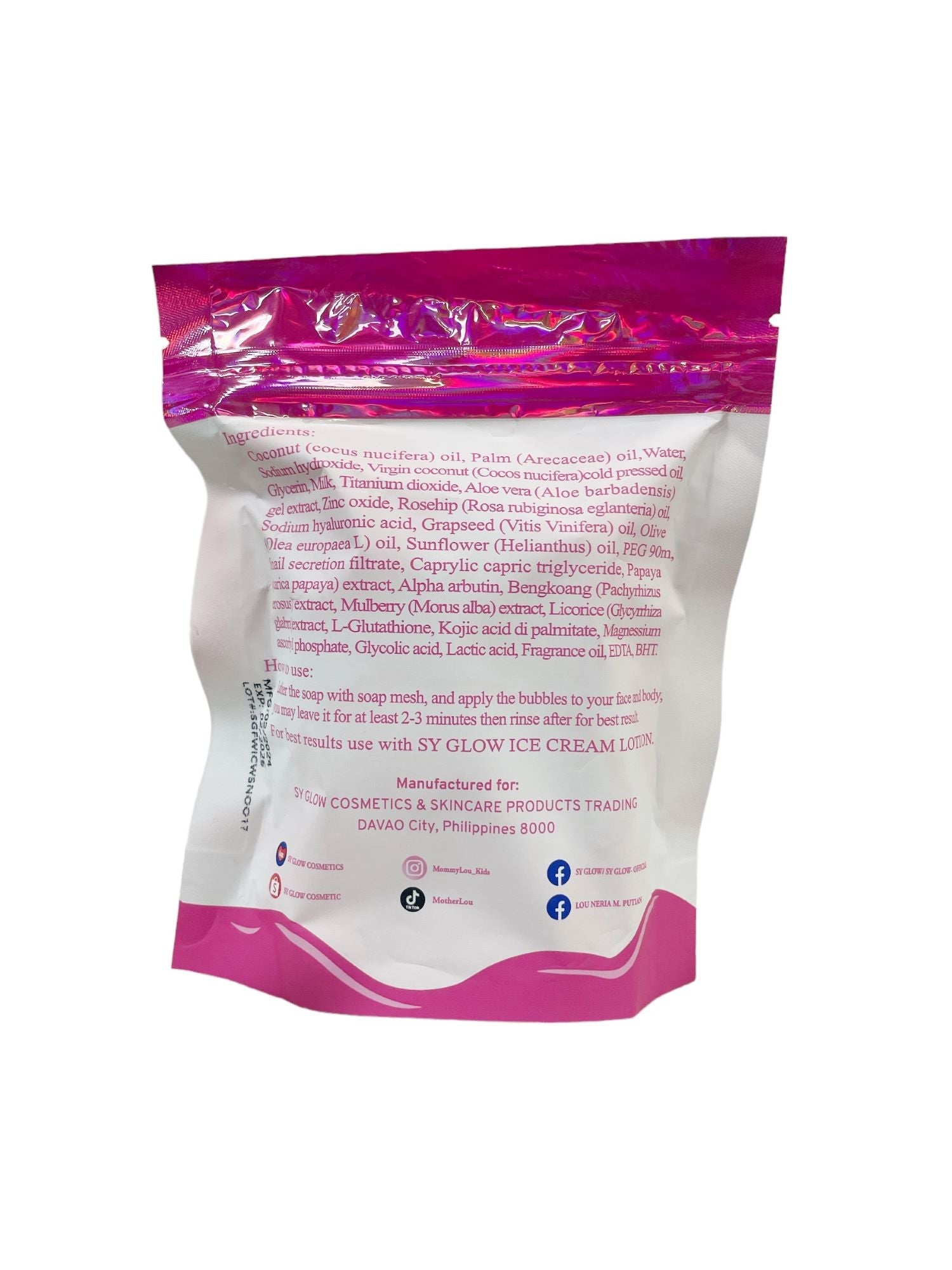 SY GLOW ice cream 10x whitening whipped soap