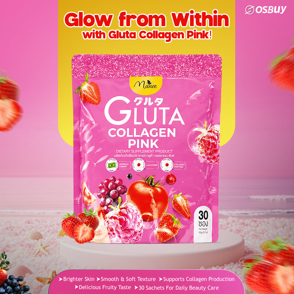 Manee Pink Gluta Collagen Anti-Aging Supplement – 30 Sachets