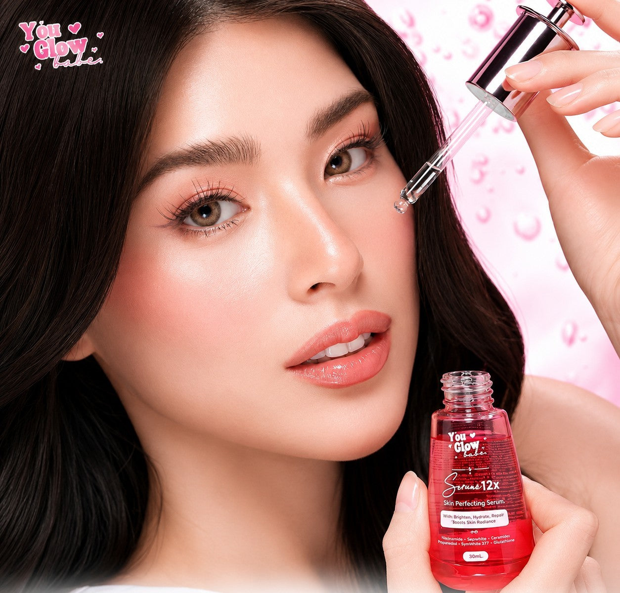 You Glow Babe Serum 12X Skin Perfecting Serum 30mL | Niacinamide, Ceramides, Hyaluronic Acid & Vitamin E Facial Serum